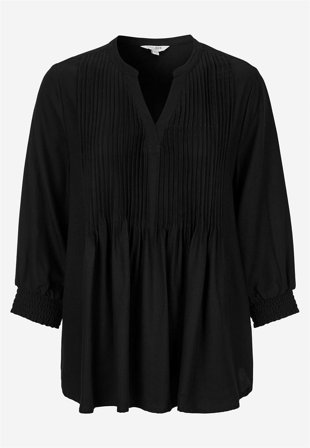 Cellbes of Sweden - Bluse med syede lægge i sort til damer i størrelse 34/36