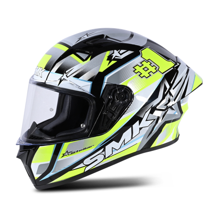SMK Stellar Uno Sport Full Face Helmet Yellow/Grey XL