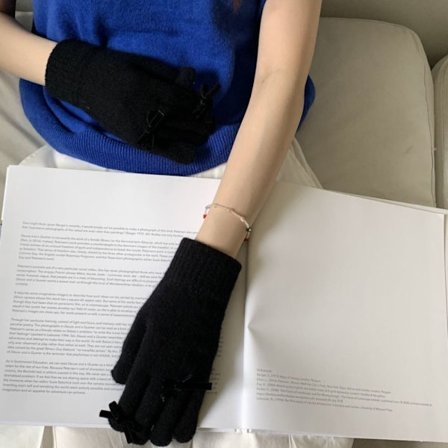 1 par varme handsker strikkede handsker SORT