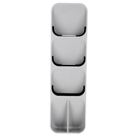 Förvaringslåda för skedar, knivar och gafflar, kökslåda, bestickorganisatör, tillbehör, grå