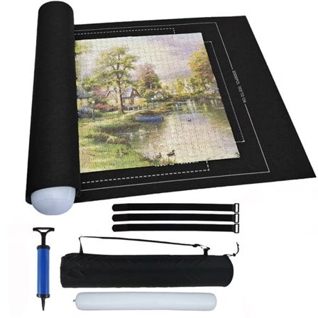 Pusselmatta för upp till 2000 bitar med 4 sorteringslådor och förvaringsväska