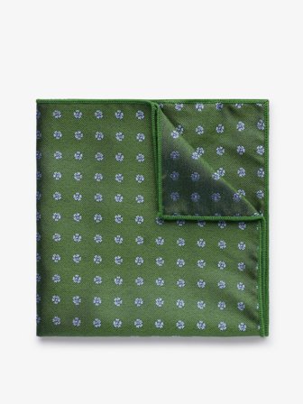 John Henric Men's Green Floral Pocket Square Silk Size Onesize
