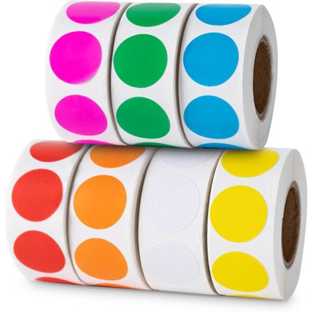 3500 stk. Farvede prikklistermærker, 3/4" etiketklistermærker, runde farvekodningsetiketter, cirkel prikketiketter, cirkelklistermærker til kontor, 