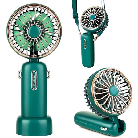 Handheld Fan, 4800mah Battery Operated Mini Portable Personal Cooling Fan Usb Rechargeable , 6-20 Hours Strong Airflow 3 Speeds-green
