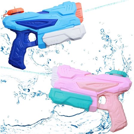 Vandpistoler 2 Pak Vandpistol til Børn Super Soaker Sprøjte Blå Pink 300ml Små Vandpistoler Svømme Legetøj til Sommer Strand
