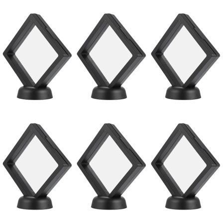 12 kpl Läpinäkyvät Korunäyttölaatikot Luovat Liukuvat Kehykset Näyttöjalustat Musta 9X9CM Black 9X9CM