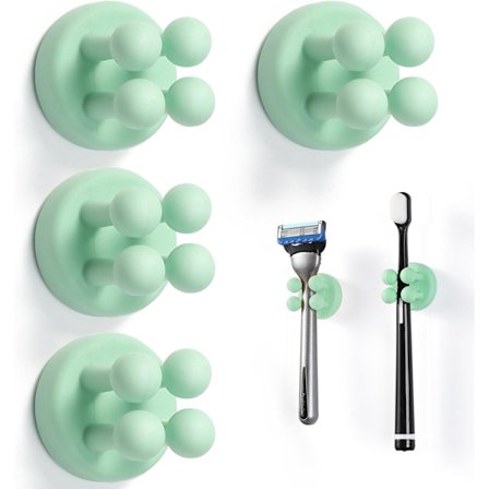 Silikoninen hammasharjan pidike - 4 kpl hammasharjan pidikettä kylpyhuoneeseen, monitoimikoukku vedenpitävä itseliimautuva