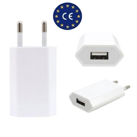 USB-laddare för iPhone / Samsung 5V / 1A mfl Vit (PA)