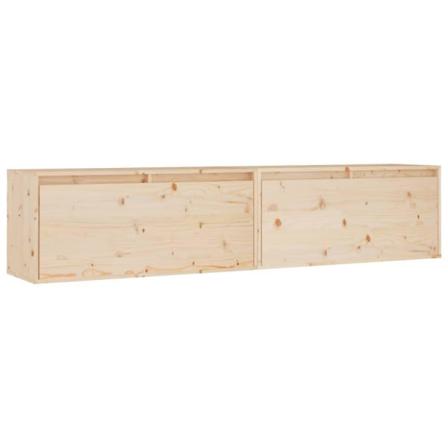 Vidaxl Väggskåp 2 St 80x30x35 Cm Massiv Furu Brun