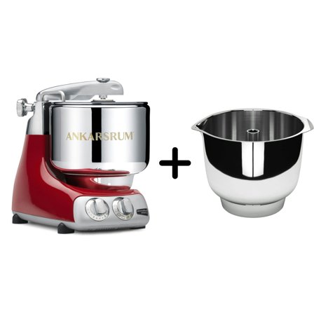 Ankarsrum AKM 6230 köksmaskin + Assistent Original vispskål, red | Köksmaskiner > Köksassistenter | Bagaren och Kocken