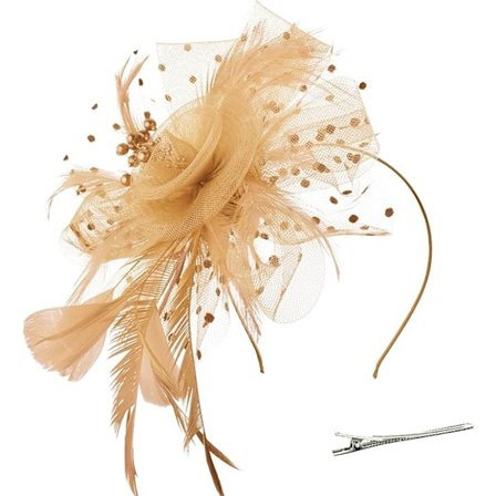Fascinator Hat Blomster Mesh Bånd Fjer på et Pandebånd og en Gaffel Clip Cocktail Te Selskab Hovedbeklædning til Piger og Kvinder