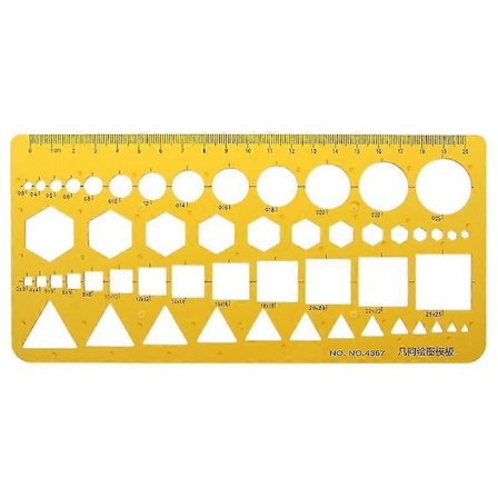 K Resin Sirkler Firkanter For Trekant Geometrisk Mal Linjal Sjablong Måling