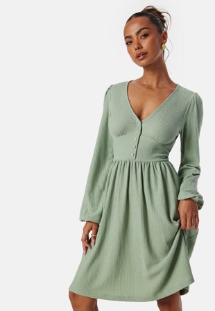 BUBBLEROOM Structure Button Short Dress Klær
