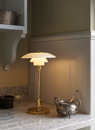 PH 2/1 oppladbar bordlampe - messing