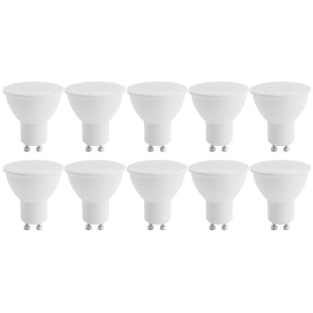 LED GU10 Spotpærer, 5W varmhvit 3000K (tilsvarende 50W halogen) Energibesparende pære, 400LM 120° lysstråle ikke-dimbar, 10 stk.