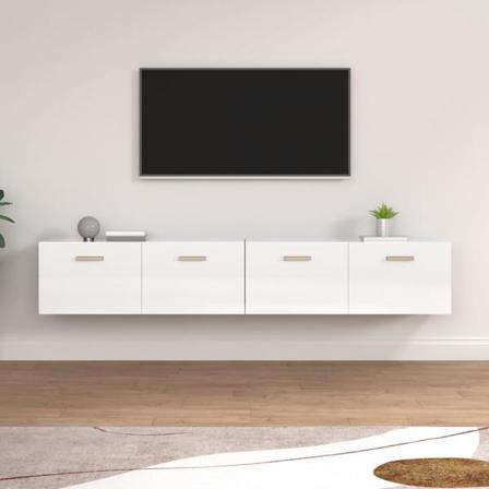 Vidaxl Väggskåp 2 St Högglans Vit 100x36,5x35 Cm Konstruerat Trä Vit