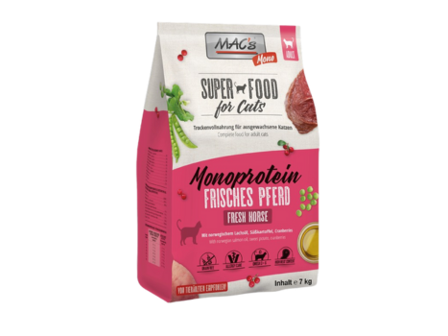 Mac's Mono Super Food for Cats, Hest 7kg - Tørrfôr