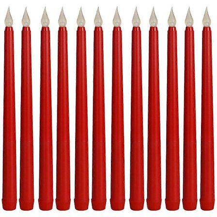 12 st LED Dekor Avsmalnande Ljus Flamfria Ljus Flamfria Avsmalnande Ljus Elektriska LED-ljus, A