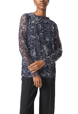 Soaked In Luxury SLAvetta Tee LS T-shirt Långärmade toppar Dam Blå XS