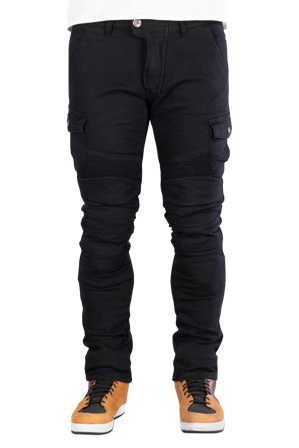 Spodnie Motocyklowe Cargo Course Wasteland Tapered Fit Wzmocnione Aramidem Czarny W30 x L32