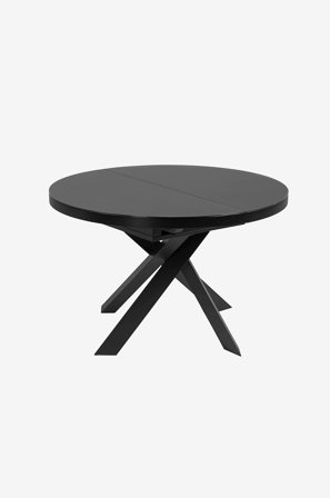 Kave Home - Uttrekkbart Vashti, Ø 120 (160) cm - Svart - Spisebord - Fra Homeroom