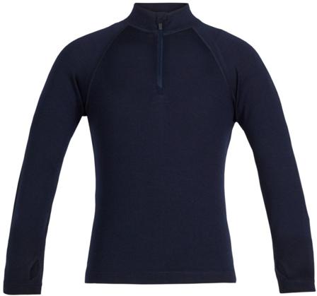 Icebreaker - Kids 260 Tech LS Half Zip merinoaluspaita - Tummansininen- Kerrastopaidat
