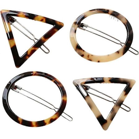 4 stk. akrylharpiks hårklemmer, geometrisk leopard cirkel hårnål hårklemmer til fest