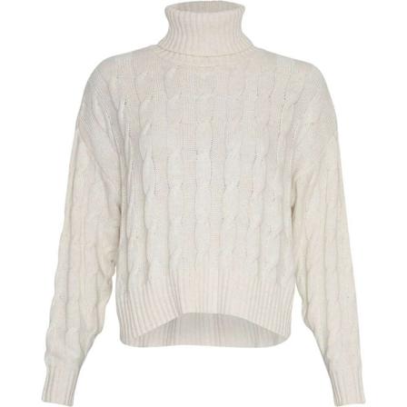 Moss Copenhagen, Mschrahima latifa roll neck ecru melé Beige, Dames, Maat:M
