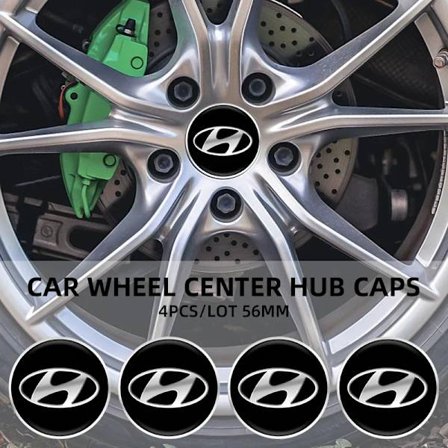 4 stk. 56 mm Bilhjul Center Nav Kapsel Mærkat Emblem Badge Hjulmærkat Til Hyundai Elantra 4.3 son ACCENT ata stra Ix35