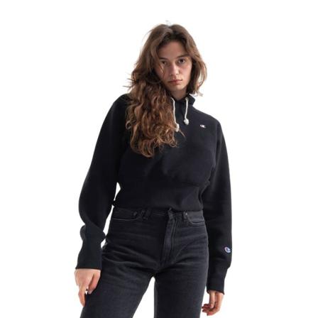 Champion Women's Sweatshirt Champion Hooded Sweatshirt 114613 Kk001 XS Sort, Dame Sweatshirts