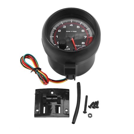 Auto 0-8000 Rpm Kierroslukumittari Mittari Universaali 3.75 Tuuman 12v Valkoinen Led Taustavalaistu Kierroslukumittari Mittari Re