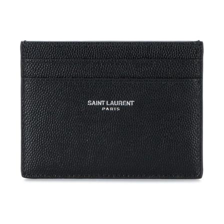 Saint Laurent, Logo-Embossed Cardholder Czarny, Mężczyzna, Rozmiar: ONE Size