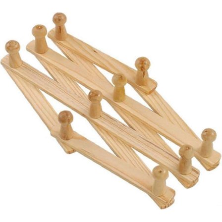 2025 Ny Naturlig Trä Klädhängare Väggmonterad Expanderbar Dragspels Hängare Hatt Garderob Krok Expanderande Dörr