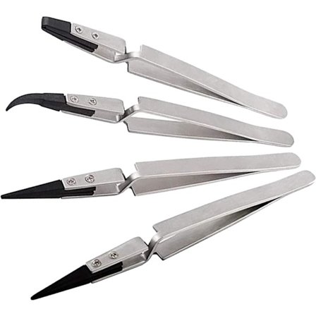 Antistatik pincet i rustfrit stål, pincet i plast til elektronik, professionel præcisionspincet, smykkepincet til hobby, håndværk, modelfremstilling, 