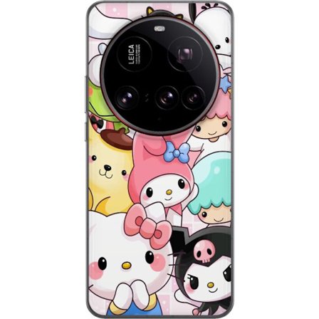 Yhteensopiva Puhelinkuori Xiaomi 15 Ultra Tiheä kuvio suloisia hahmoja, joilla on suuret silmät eri väreissä ja ilmeissä LABUBU-tekstillä