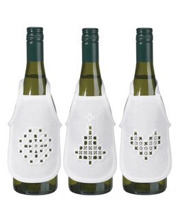 Stickpackung Flaschenschürzen weiß 3-er Pack