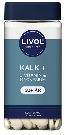 Livol Kalk + D Vitamin & Magnesium 50+ år 270 stk, Helse & Madvarer, Mineraler, Kalk