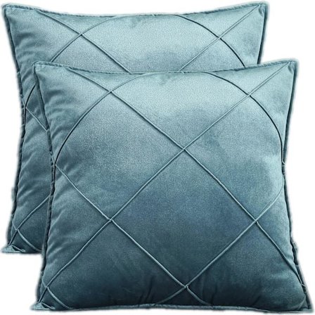 2 stk. putetrekk i fløyel, sofapynt, mykt firkantet putetrekk, nordisk stil, ensfarget rutete trekk til soverom og stue