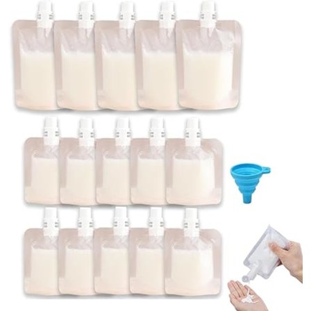 12-pack reseset vätskor, behållare i resestorlek, klämpåsar, reseflaskor set 30 ml/50 ml/100 ml