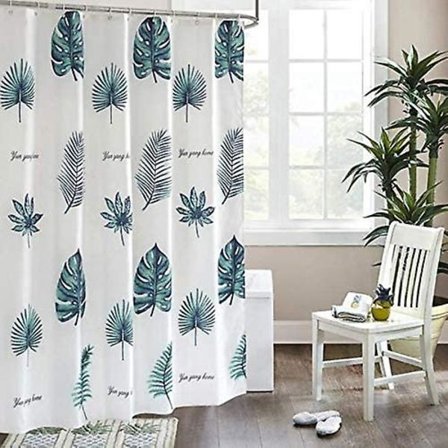 Duschdraperi Djungel Blad (Exklusive Duschdraperistång)