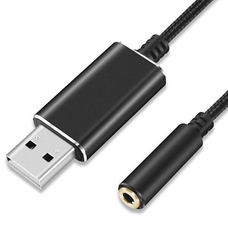 Ljudkabel: USB till 3.5mm ljudadapter för dator, extern ljudkort med hörlurs- och mikrofoningång