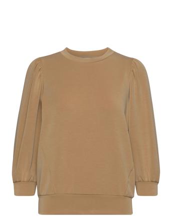 Slftenny 3/4 Sweat Top Brown Selected Femme