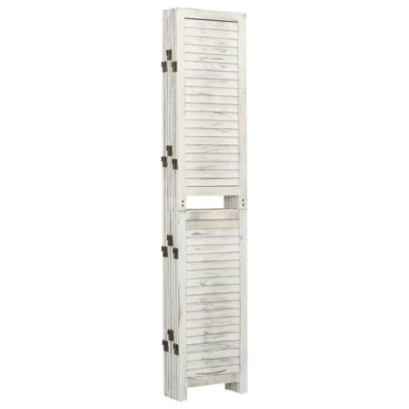 Vidaxl Rumsavdelare 6 Paneler Antikvit 215x166 Cm Massivt Trä Vit