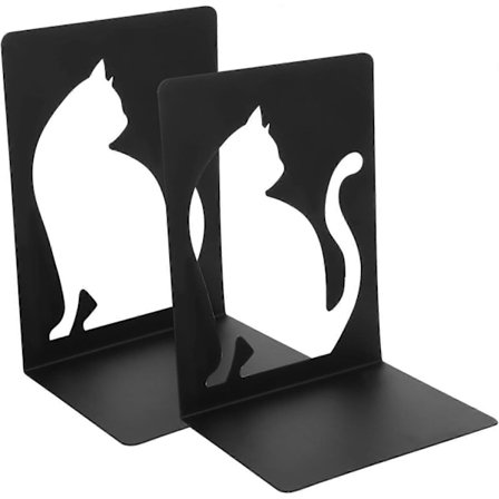 2 stk. Kreative Kat Bogstøtter Bogreoler til Kontor Bogfald Kontorindretning Bogreol til Børn Vintage Dekoration Dekorative Bogstøtter Bog