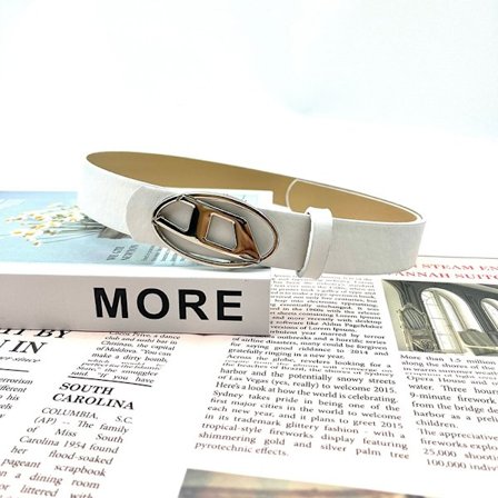 Dam Enkelt vintage läderbälte n metallspänne midjebälten Fo