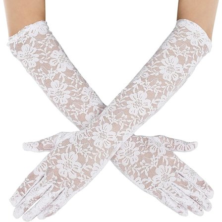 Vintage Blonde Lange Hansker Bryllupsblonde Operahansker Dametilbehør