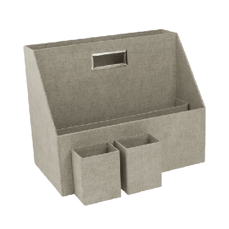 Bigso Box of Sweden Hurry, bärbar förvaring med 2 pennkoppar Beige 34,5x19,5x28 cm