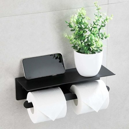 Toalettpappershållare Självhäftande Dubbel Toalettpappershållare