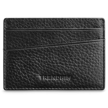 Black 5-Card Buffalo Leather Card Holder for Men - Card Holders