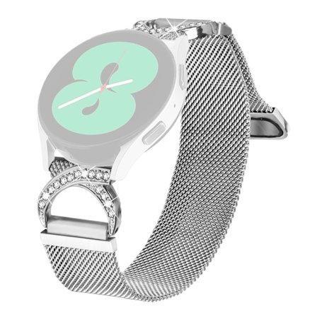 Watch Band GarminMove Luxe / Vivomove Luxe Milanese Silver Metal Strap Rhinestone Decor